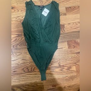 Knit bodysuit hunter green